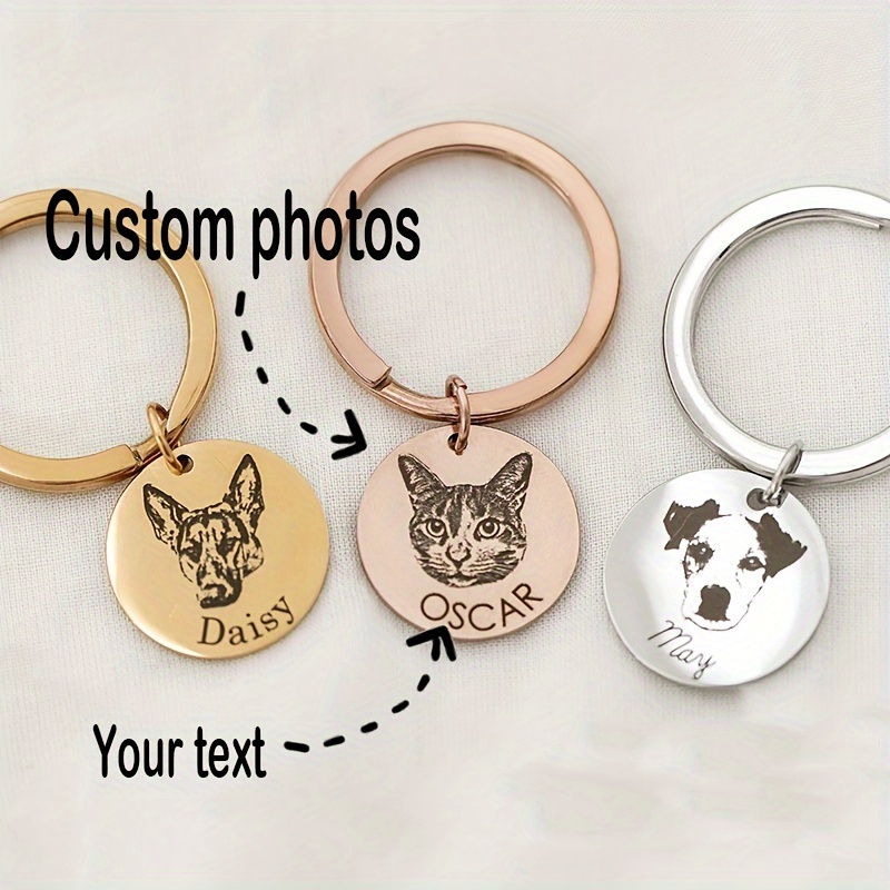 

1pc Personalized Stainless Steel Keychain, Engraved Pet Tag, Unique For , , Non-knotted, - For Dog Mom Memorials And