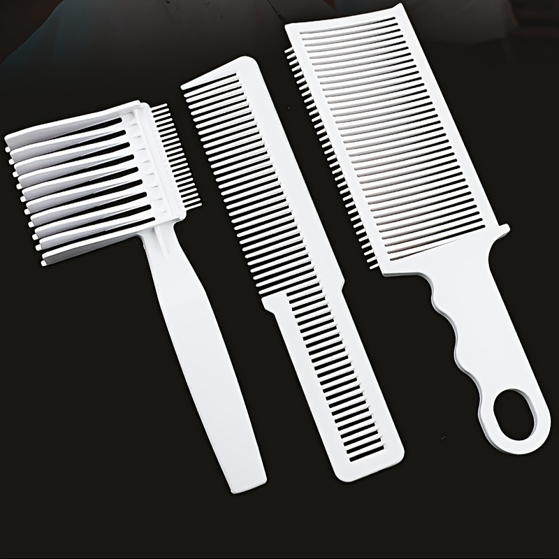 

Finding Beauty Hairstylist Haircutting Tool Positioning Clipper Comb Three-piece Set Men's Styling Plastic Hair Comb Flat Head Comb