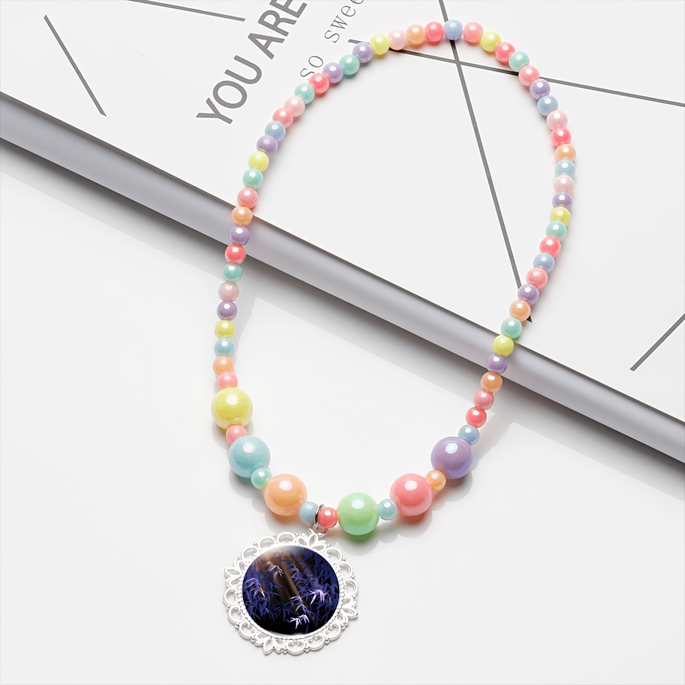 2pcs Cute Women's Necklace and Bracelet Set, Random Colors