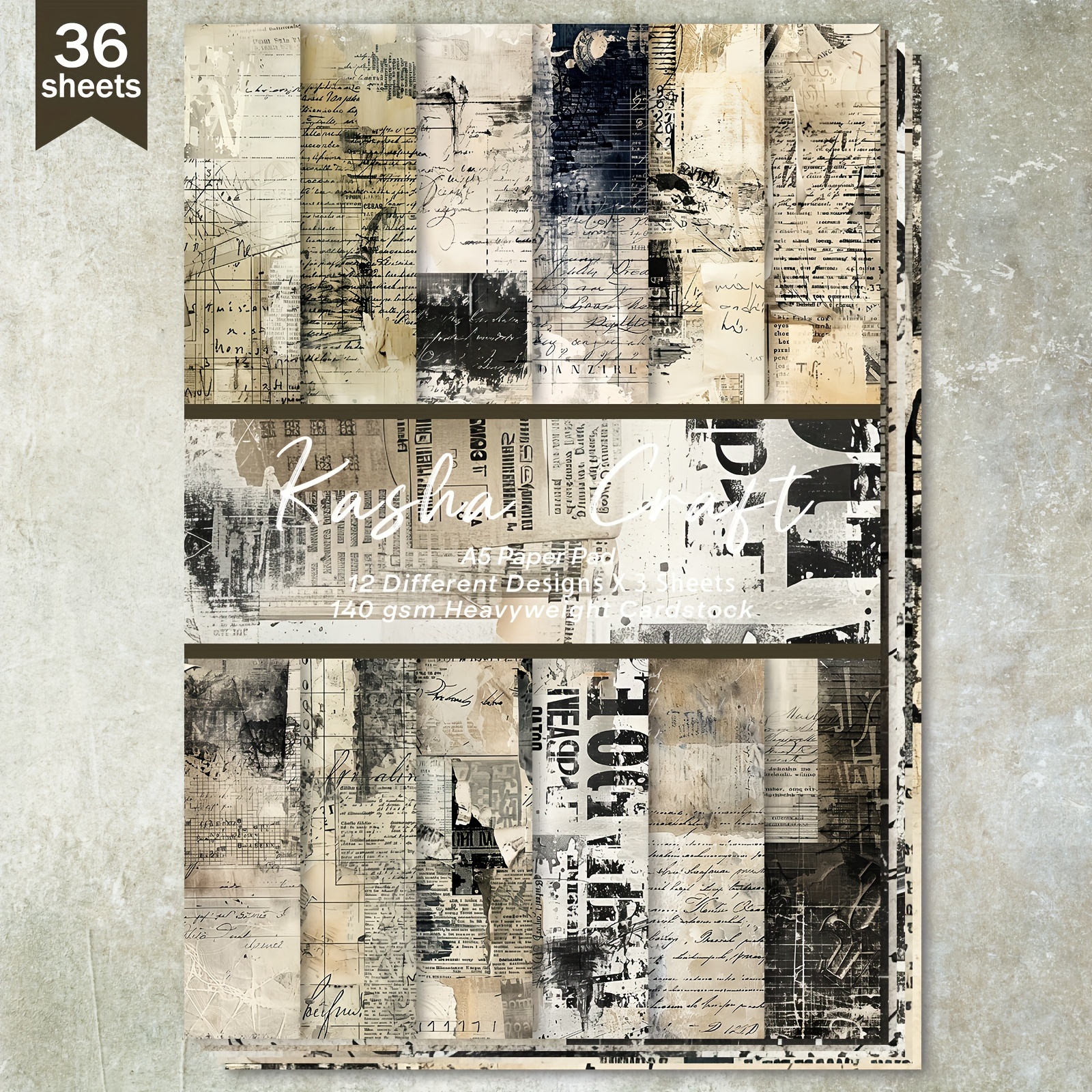 

36 Vintage A5 Newspaper Collage Papers: Perfect For Bullet Journals, Scrapbooking, And Handmade Crafts