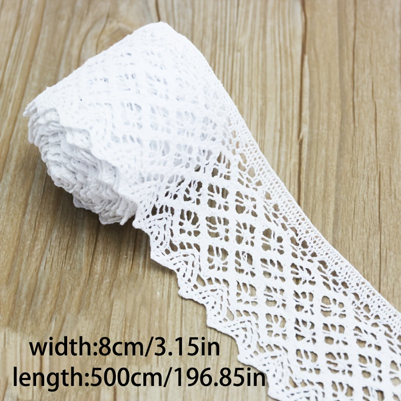 Image of (5 Meters/roll) White Lace For Holiday Gift Decoration, Wedding Decoration, Candle Decoration, Craft Decoration, Curtain Hem Decoration, Clothing Decoration, Diy Crafts