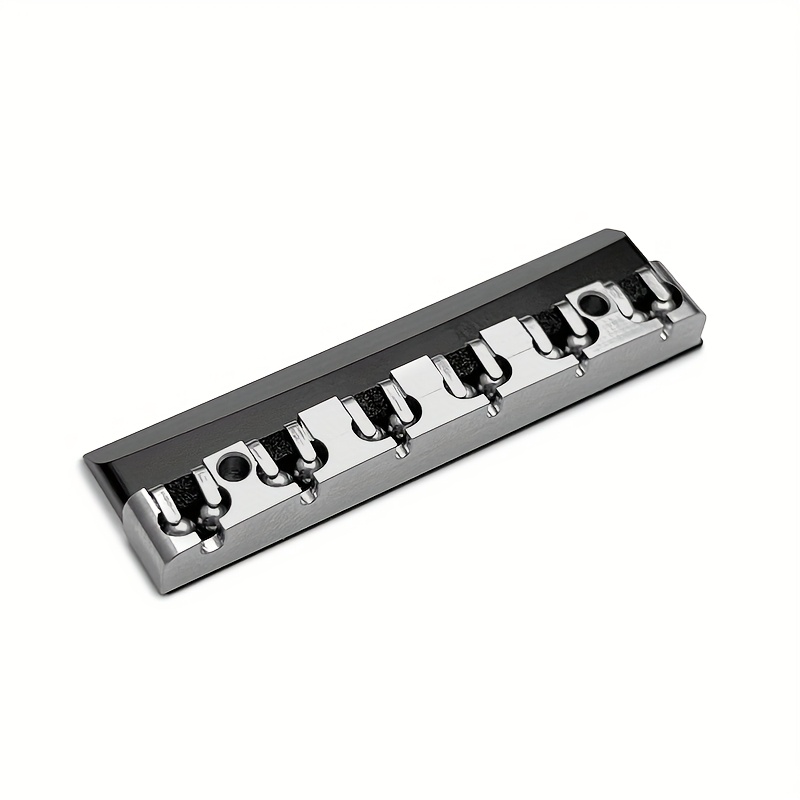 Stainless Steel Electric Guitar Nut, Precision CNC Machined 43mm Roller, Durable & Compact Design, Compatible with ST Style Guitars, Includes Screws & Shims for Easy Installation, Tuning Pegs Design, Musical Instrument Parts