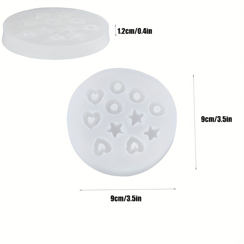 TEMU Mini Hollow Round Star Heart-shaped Mold - Durable, Easy-to-demold Star And Heart Candle Molds For Epoxy Resin Crafts, Decorative Candle Making,