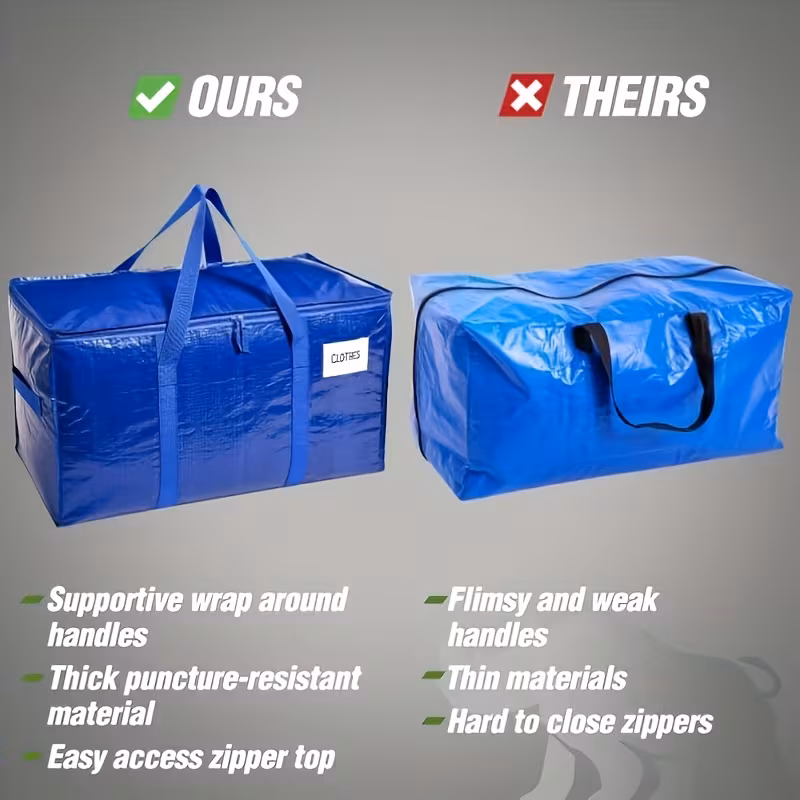 8-Pack Extra Large Heavy Duty Moving & Storage Bags with Lids