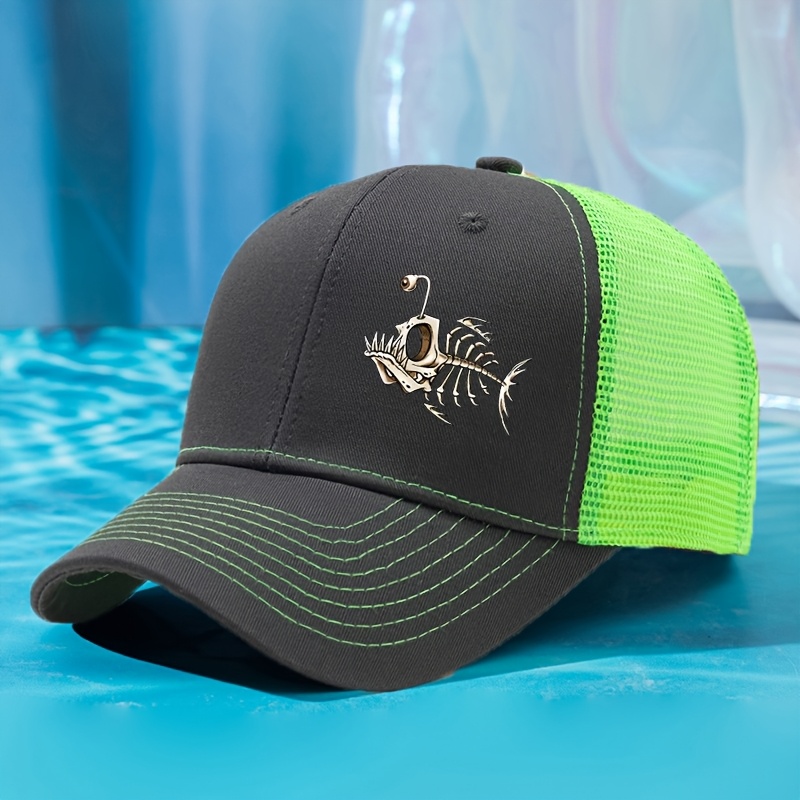 TEMU Adjustable Trucker Hat With - Navy Mesh Back, Breathable & Stylish For Outdoor Camping, Travel, And Parties, Party Accessory | Stylish Trucker
