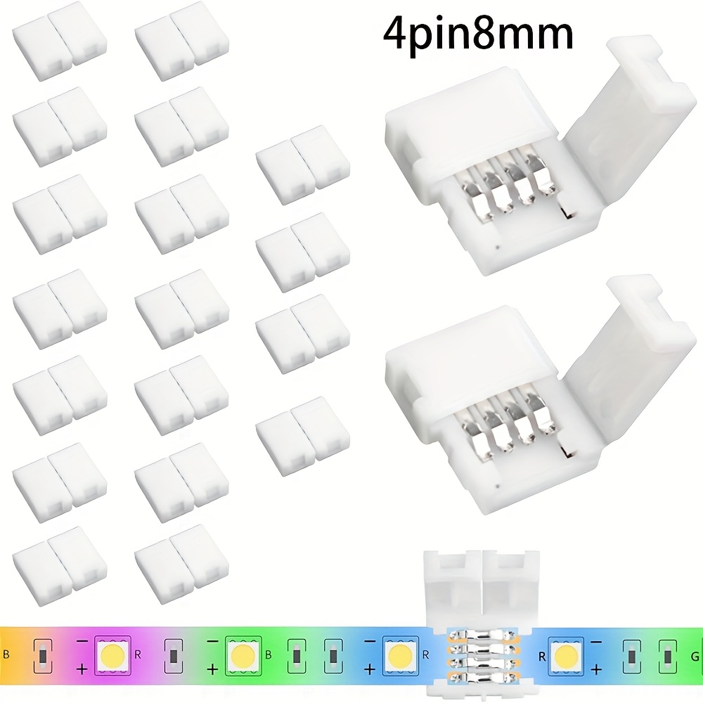 Image of Seamless Solderless Led Strip Connectors 8mm/0.315in, Smd Grb Strip Connector Additions, Suitable For Repairing And Extending Light Strips