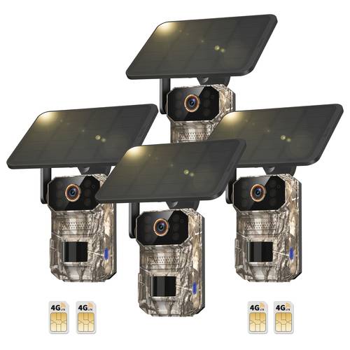 4g 5g lte cellular trail camera trail camerawithsolar panels 1920p wildlife monitoring camera with pir motion sensor infrared two way voice remote access no wifi required ip65 replaceable 2 years