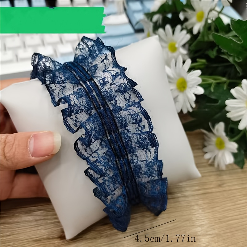 Image of 5-yard Set Wrinkle Lace Accessories Lace Lace Rice Pattern Lace Ribbon Diy Hair Accessories Ornaments Satin Ribbon Lace