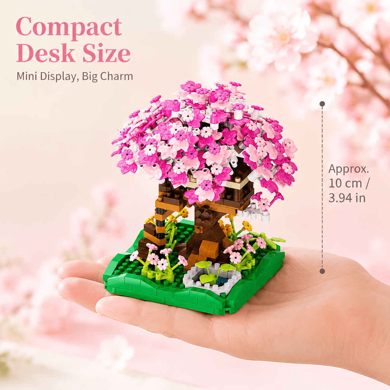 Pink Floral Garden Building Set Mini Flower Landscape