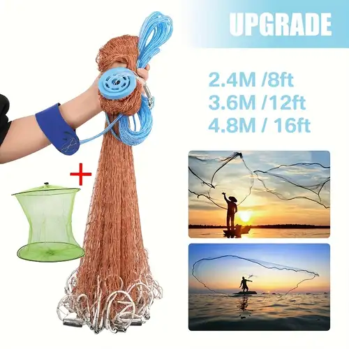 fishing nets set (cast net + fishing bucket + shuttle + quick -drying towel), strong nylon mesh wire net dia. 94.49inch 141.73inch 188.98inch throw net for fishing trap | High-quality & Affordable | Temu fishing nets set (cast net + fishing bucket + shuttle + quick -drying towel), strong nylon mesh wire net dia. 94.49inch 141.73inch 188.98inch throw net for fishing trap | High-quality & Affordable | Temu