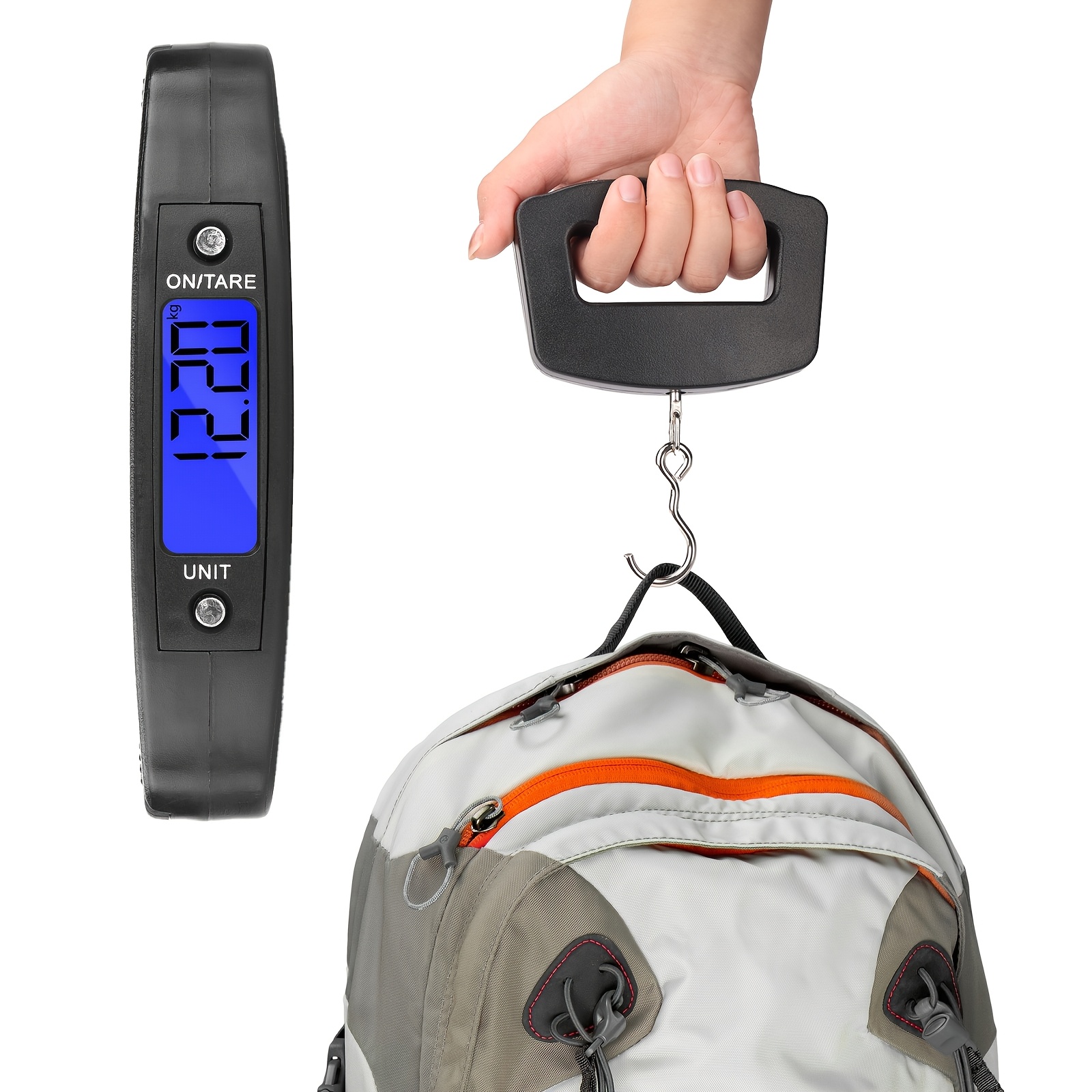  . digitale gepäckwaage, gepäck-waage, 110 lb (50 kg) mit 10 g abweichung,  e hand-kofferwaage mit   für reisen, fischwiegen, hochpräzise digitale handwaage mit federdruckzelle – leicht  
