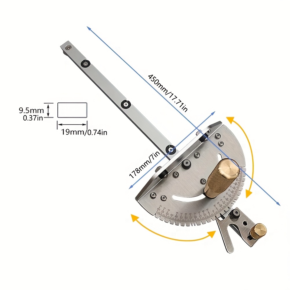 1pc Miter Gauge Brass Handle For Table Saw Router Miter Gauge Sawing Assembly Ruler Diy Woodworking Tool