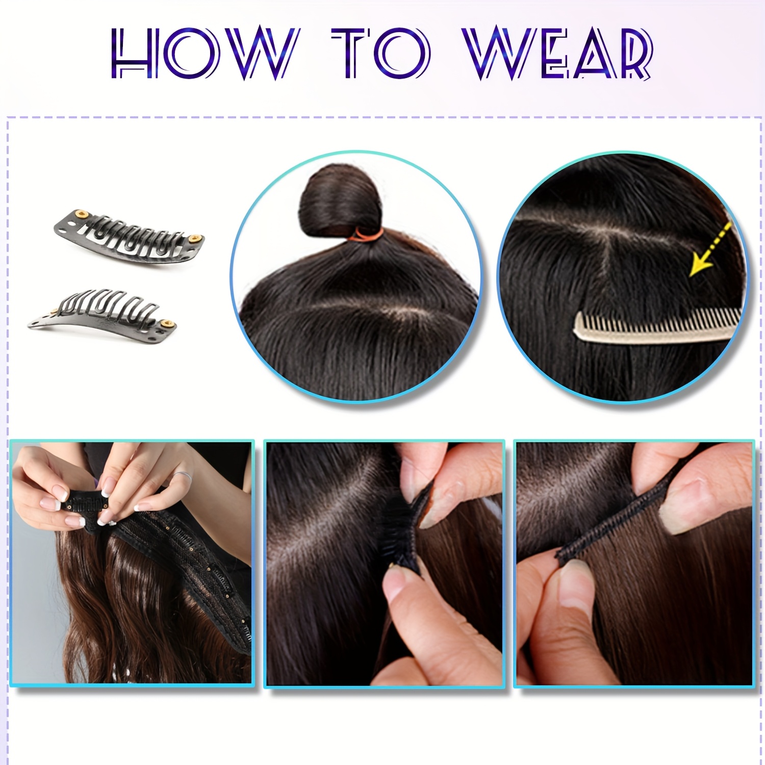 6pcs brown clip in hair extensions 24 long thickened straight hair with secure clip natural look for women easy to style adds volume dimension versatile for all hair types stylish   sleek hairpiece details 1