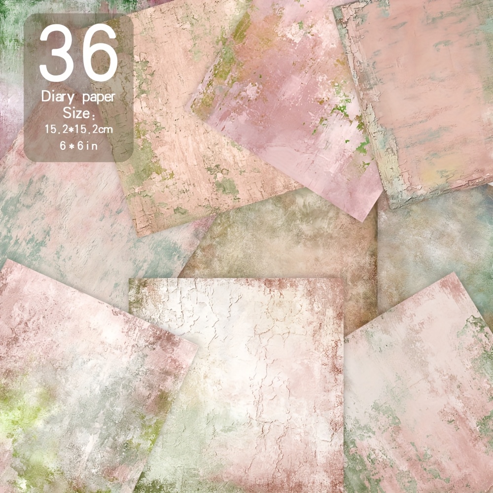TEMU 36 Sheets Paper, 6×6'', Background For Albums, Diy Crafts, Card Making, And Journaling, Decorative Straight Paper Material, Diary Scrapbooking