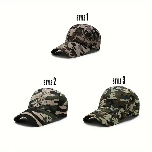 Outdoor Military Field Jungle Camouflage Baseball Baseball Hat, Dad Hats, Bionic Leaf Sports Hat, for Men and Women,Temu
