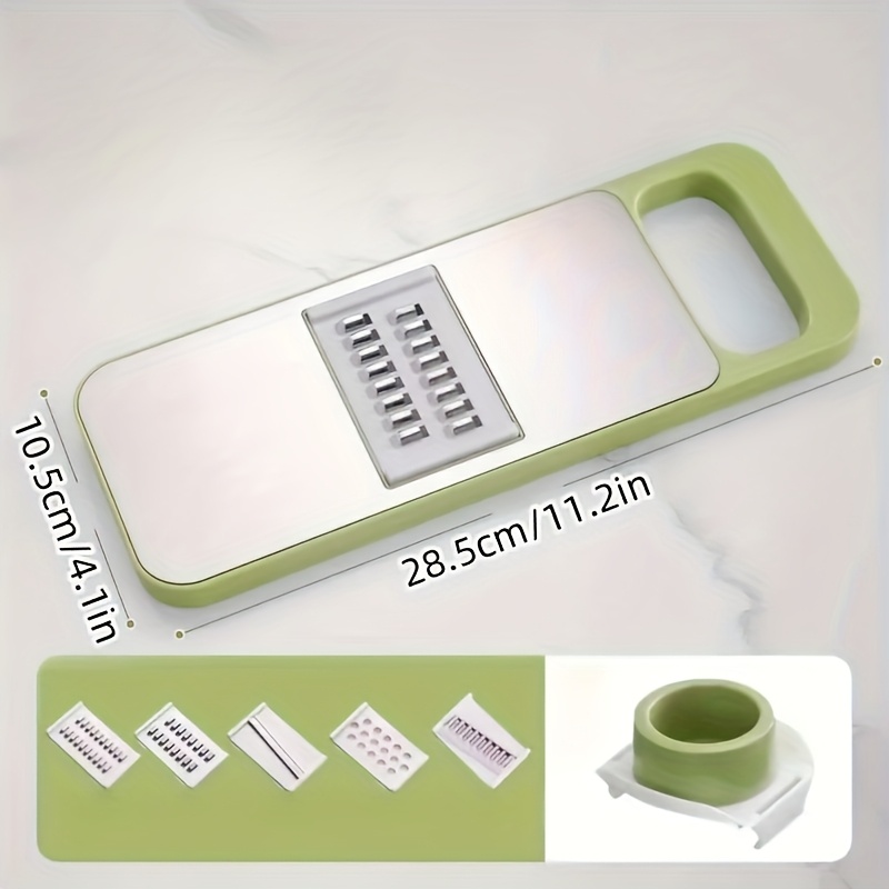 7pcs stainless steel multi function vegetable slicer and grater set with interchangeable blades manual kitchen gadget tool kit for potato carrot cucumber     Product details 3
