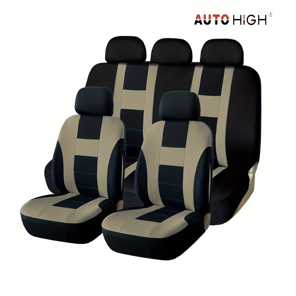 TEMU Fundas para Asientos de Coche de 5 Plazas, Material de Poliéster Transpirable y con Relleno de Esponja para Todas , Adecuadas los Modelos de