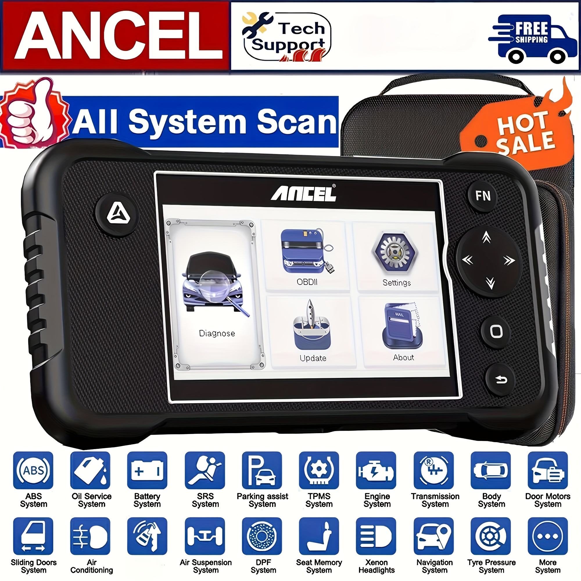 ANCEL FX3300 OBD2 Scanner - Professional Car Diagnostic Tool With WiFi Updates