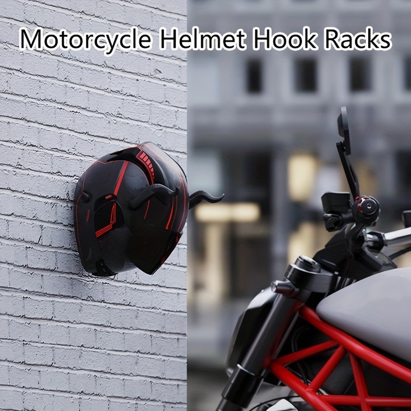 

Motorcycle Helmet Hook Rack, Abs Wall-mounted Storage Holder With Key Hanging , Helmet Organizer, Space-saving, No Ironing Required