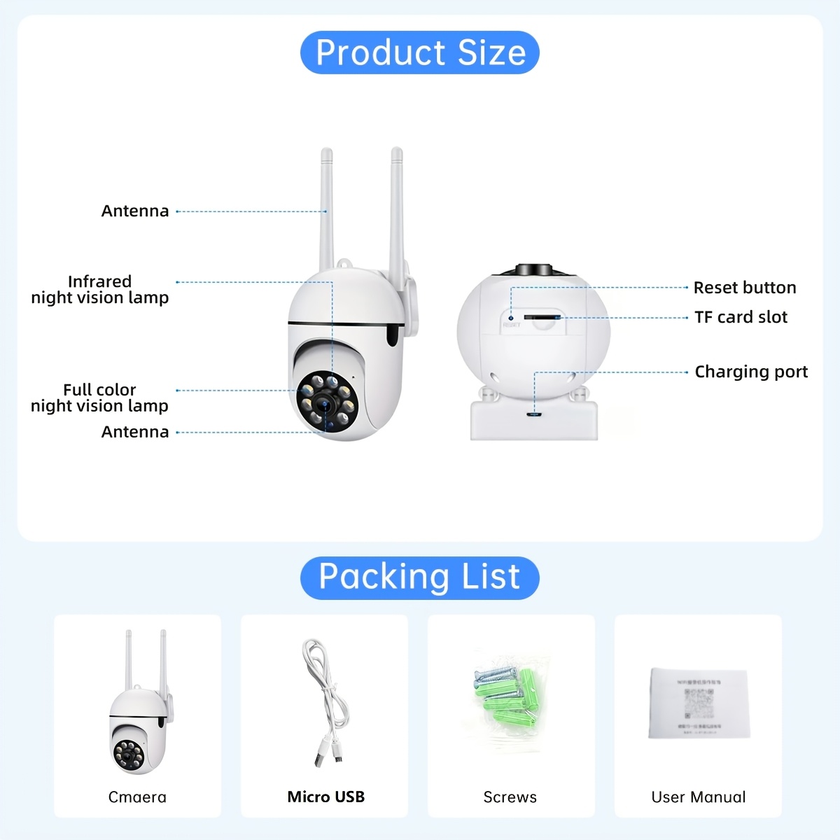   1080  ptz camera wireless   day night vision remote voice control with ap  human tracking alerts details 7