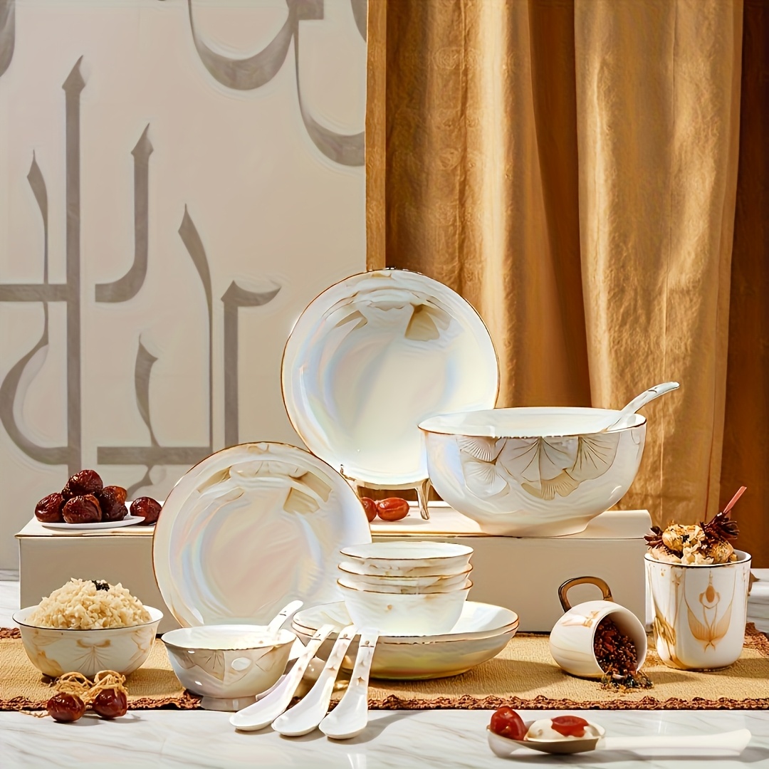 unishanee jasmine bone china dinnerware set 16pcs service Temu