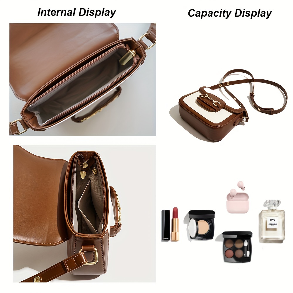 vintage style shoulder bag with adjustable strap zipper closure small crossbody bag for women details 6