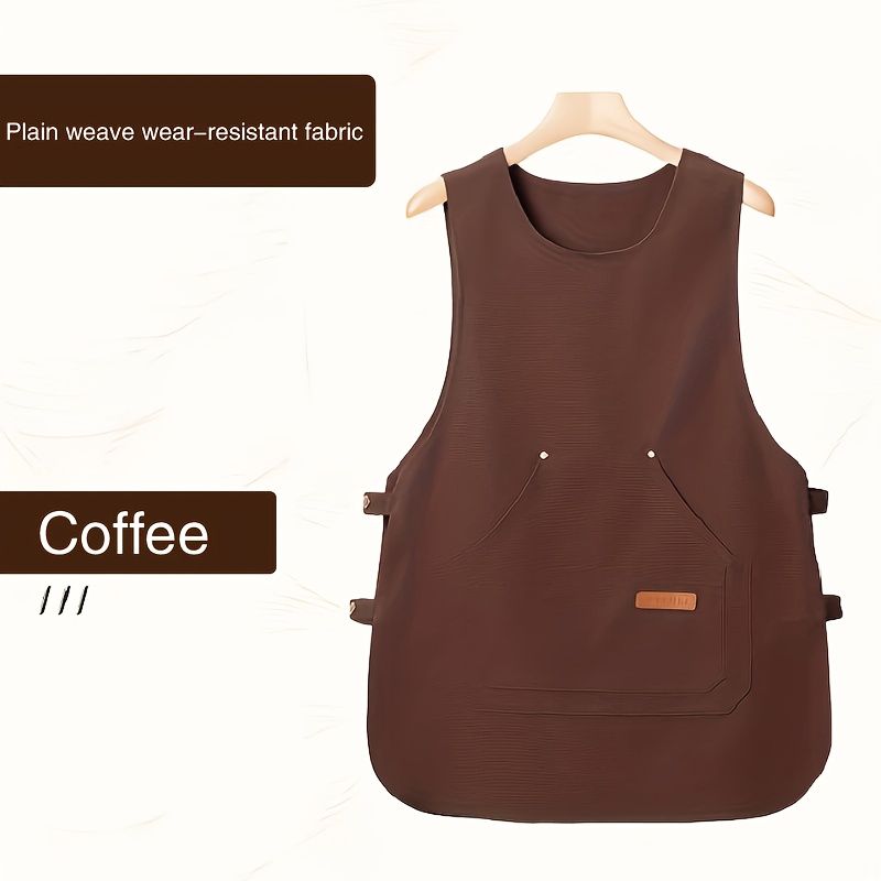 Work Apron Vest - Suitable For Kitchen, Restaurant, Coffee Shop And Milk , Gardening Apron, Vest, Unisex