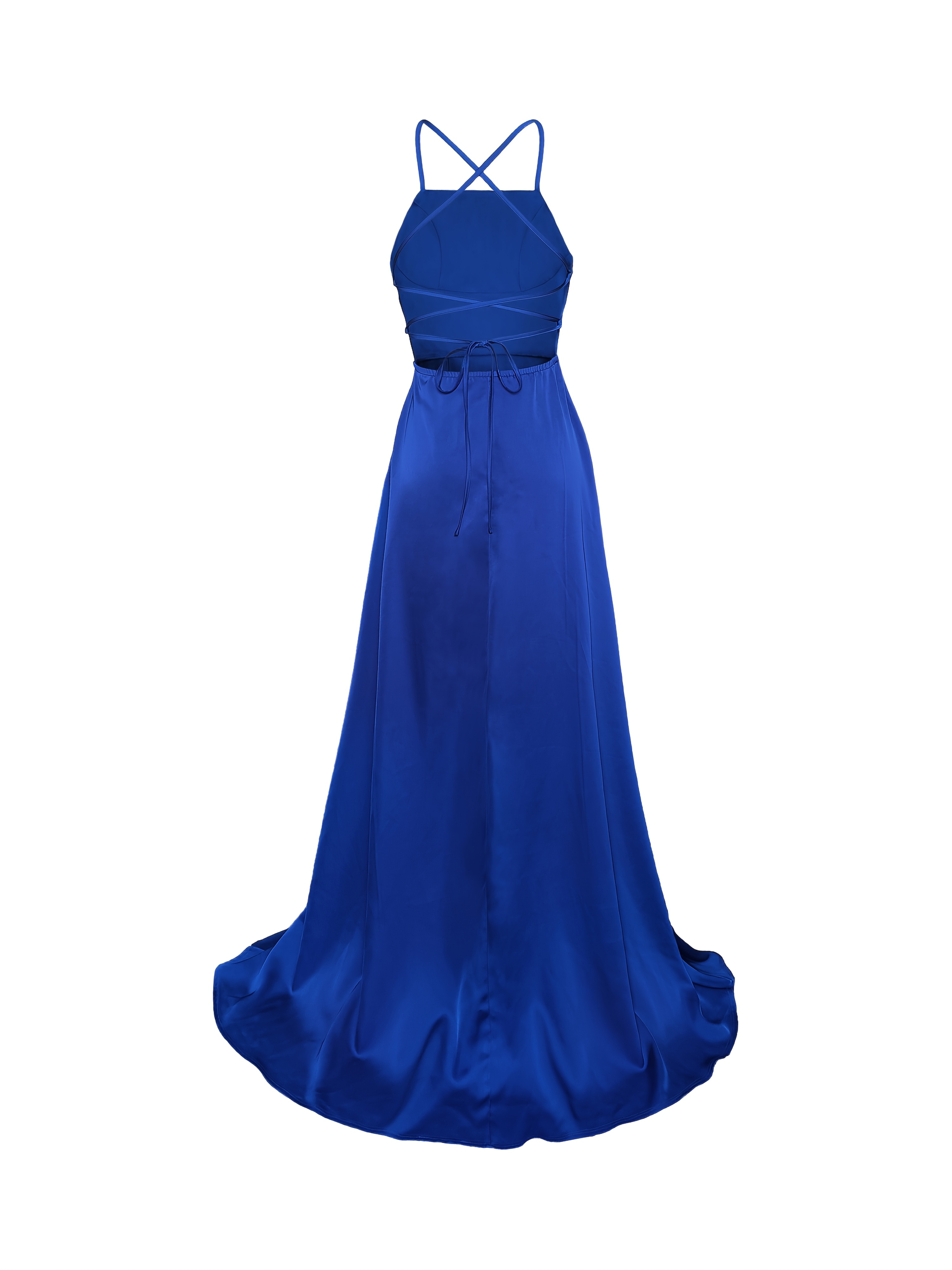 womens solid color satin slip dress spaghetti straps back - Temu