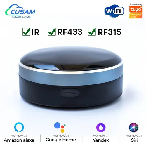 1 remote control hub wifi ir rf 433 315mhz supports air conditioner tv curtains motor roller shutters dvd projector wireless lighting switch smart smart control compatible with amazon google home voice commands usb powered no battery required