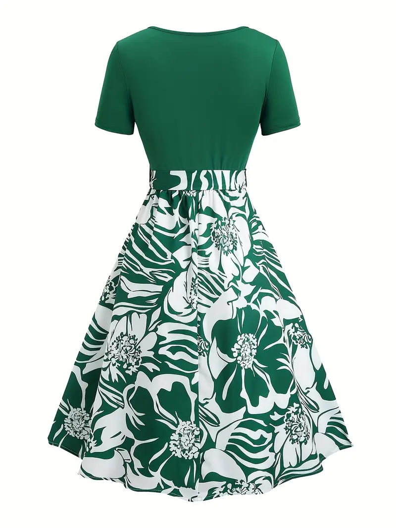 womens elegant floral print midi dress polyester 100 woven - Temu womens elegant floral print midi dress polyester 100 woven - Temu