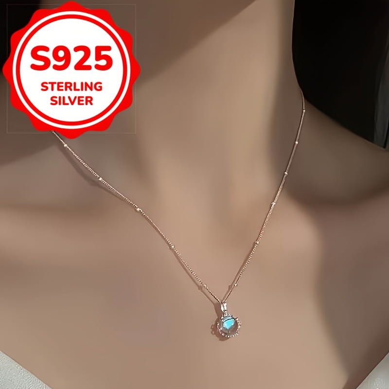 

Minimalist S925 Silver Round Pendant Necklace With A Of , Exuding A High-end And Sophisticated Clavicle Chain For Women