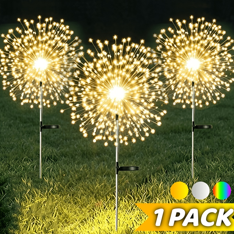 solar fireworks lights 8 kinds of flashing light   intelligent light sensing automatic brightness adjustment suitable for rv camping picnics outdoor gardens courtyards shopping malls lawn parties
