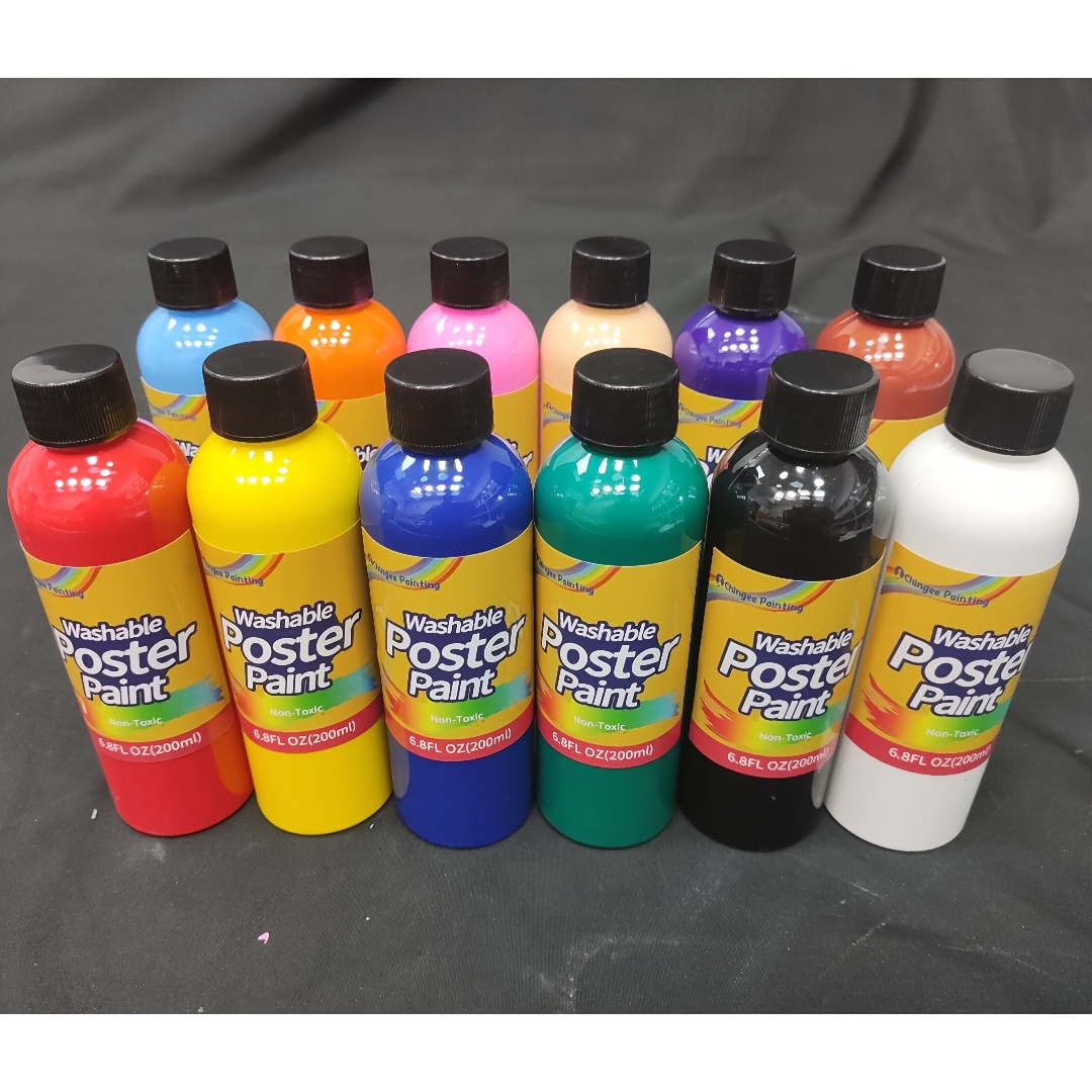 TEMU Washable Paint, 6.76 Oz/200ml, 12 Colors Creamy Paints, For Art Supplies Crafts Vibrant Coloring Painting, Professional For Art Painting