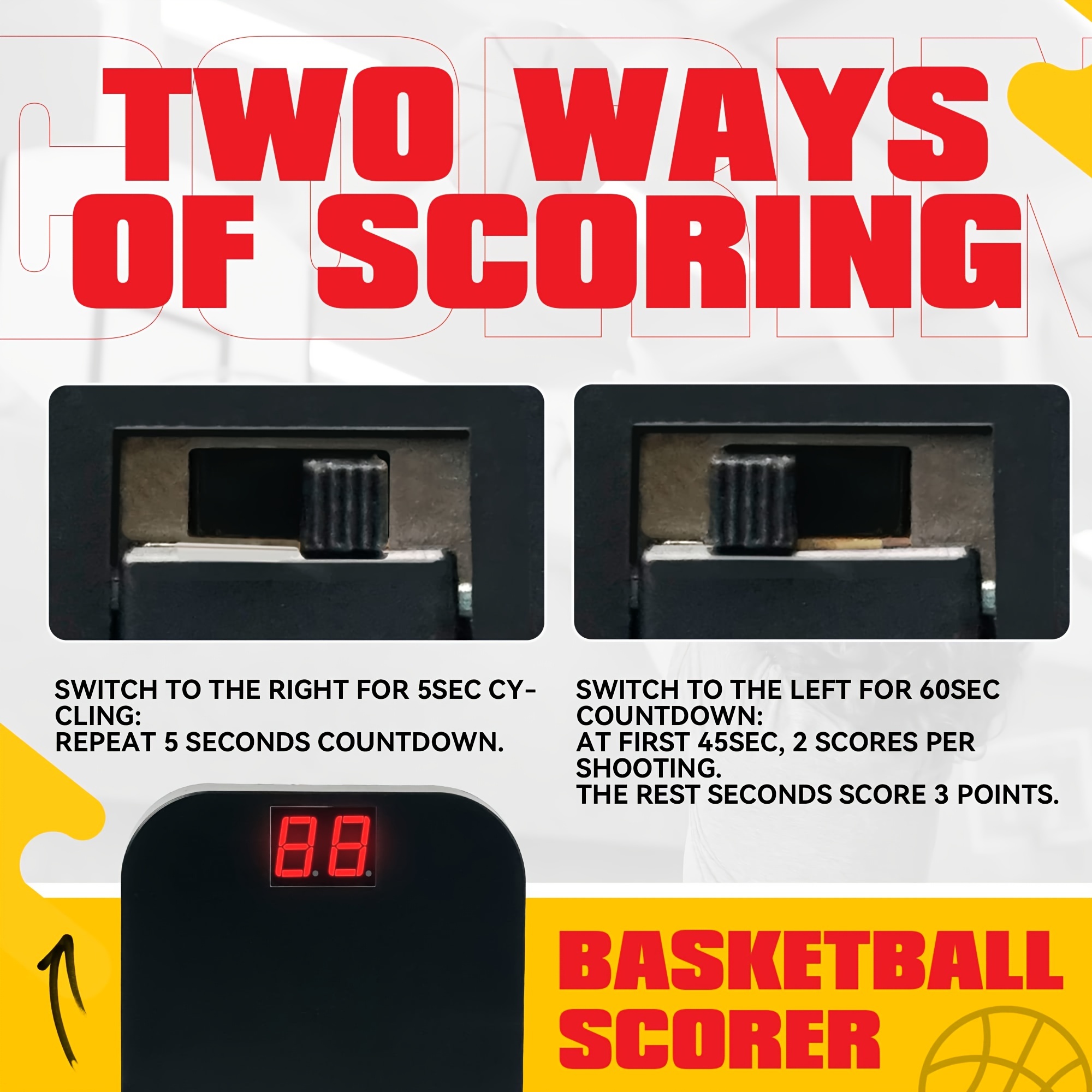 Basketball Hoop Indoor For Kids And Adults, Mini Basketball Hoop With Electronic Scorerboard And 3 Balls, Over The Door Basketball Hoop Indoor For Wall Bedroom And Office, Ideal Toy Gifts For Kids