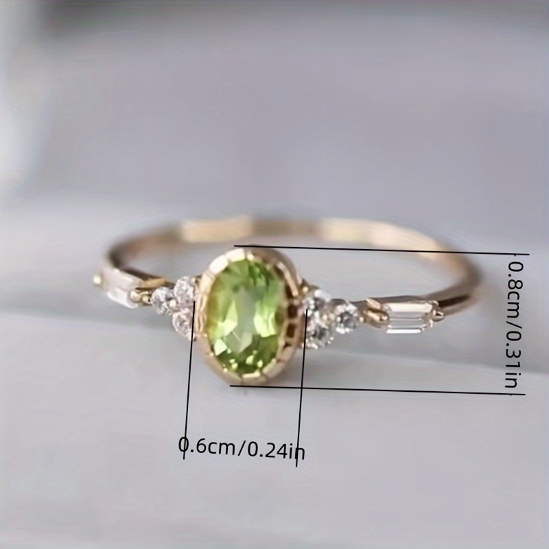 Vintage Oval Cut Yellow Green Synthetic Gemstone Women's Engagement Ring