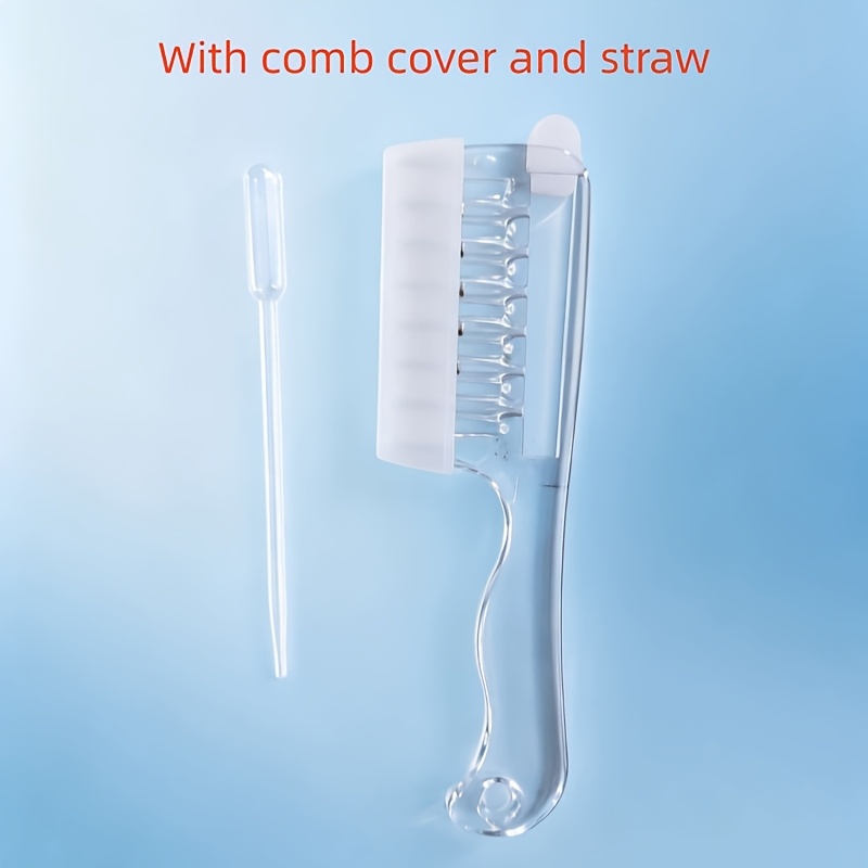 TEMU 1 pc Peigne de massage à conduction liquide avec boule de cristal transparente, peigne de massage pour avec tête de massage, peigne à conduction