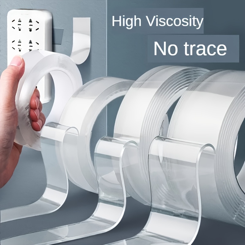 

3pcs Roll Heavy Duty Double Sided Tapes, Reusable Traceless Strong Strips, Multipurpose Removable Washable Clear Mounting For Paste Ltems In Home , A Total Of 9 Meters.