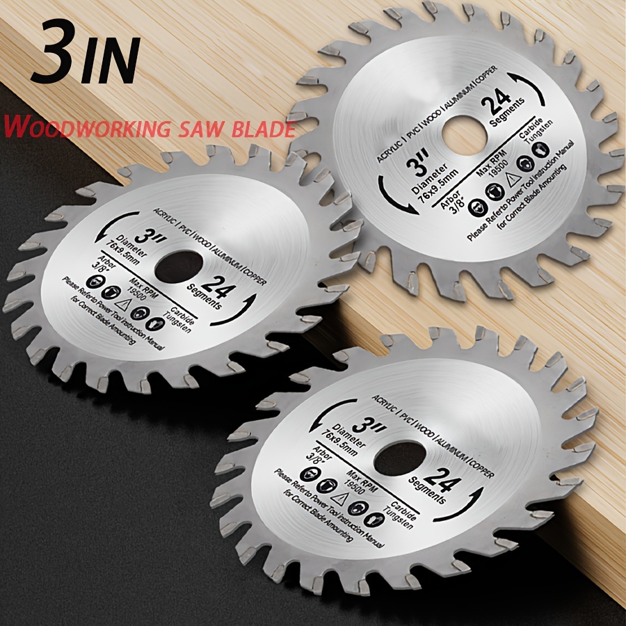 

1/2/3/5pcs 3 Inch Woodworking Saw Blade, Mini Diamond Circular Saw Blade 75x10mm, Compatible With Acrylic, Pvc, Wood, Aluminum, Copper, Carbide Tungsten Teeth