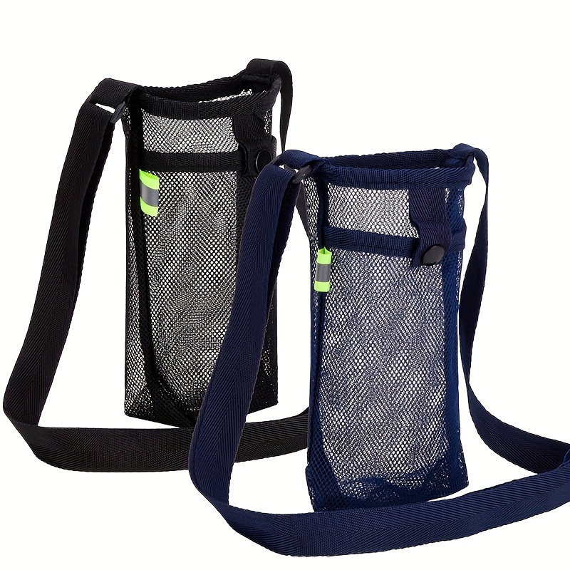 Image of 2pcs Outdoor Pet Outing Bag Dog Water Bottle Sleeve Crossbody Cup Bag Portable Mesh Water Bottle Bag Pet Water Cup Crossbody Bag