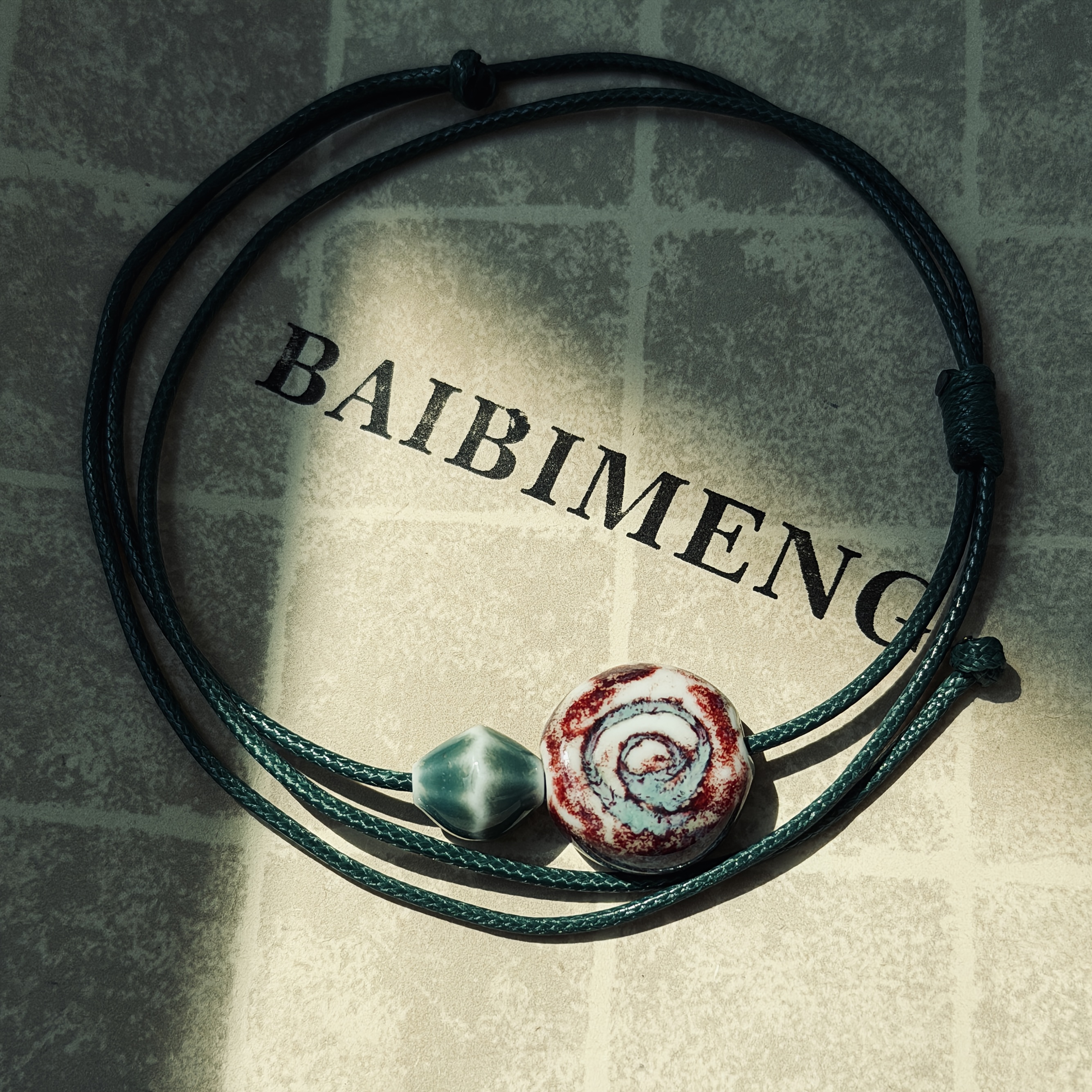 Women's Bohemian Vintage Ceramic Necklace with Geometric Beads