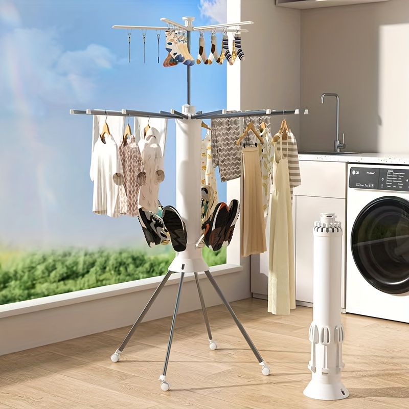 Drying good & Valet Laundry Rack Made by Design Collapsible Free Standing White