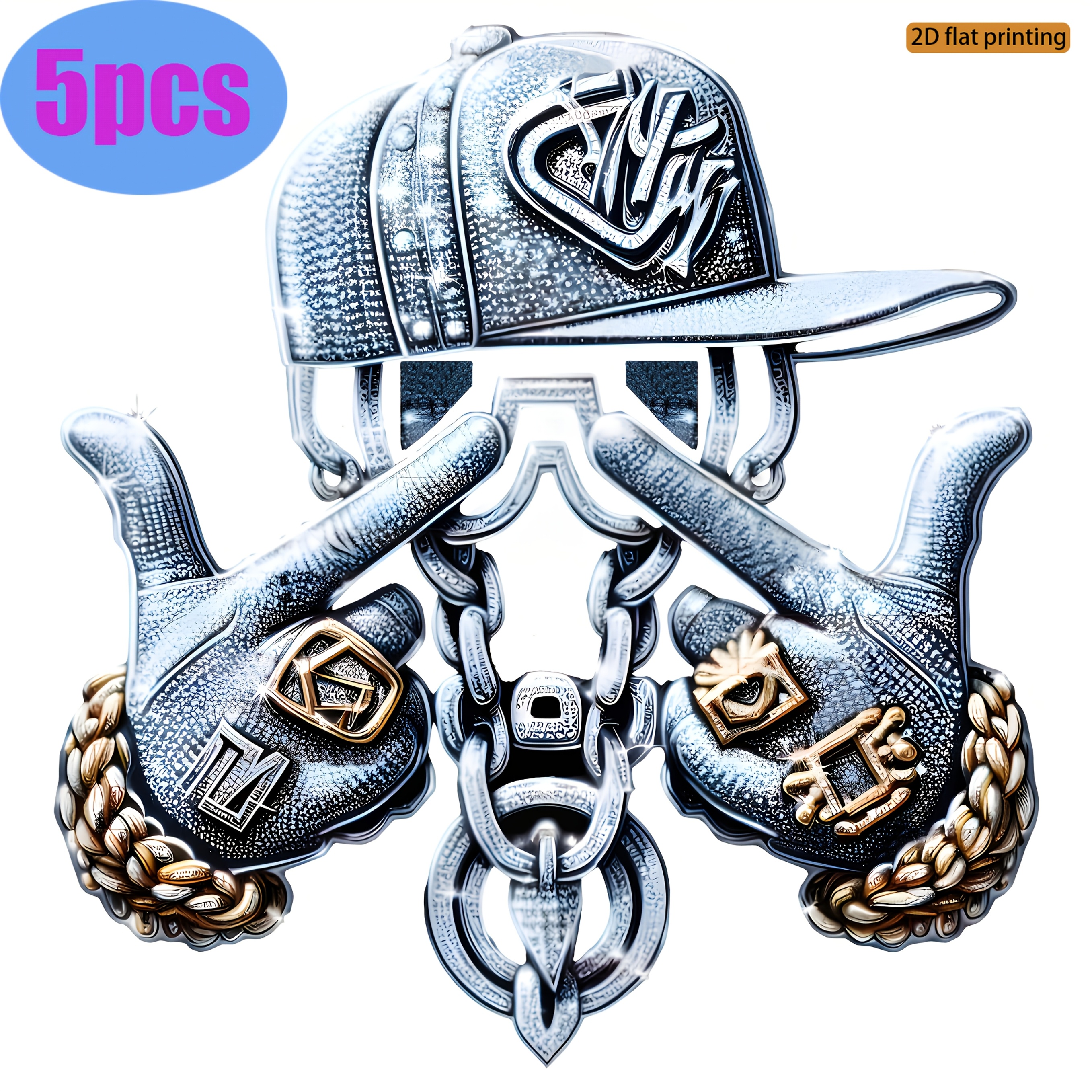 TEMU 5 pegatinas de transferencia de con diseño temático de hip-hop, ideales para camisetas, jeans, sudaderas con capucha, mochilas, bolsos y