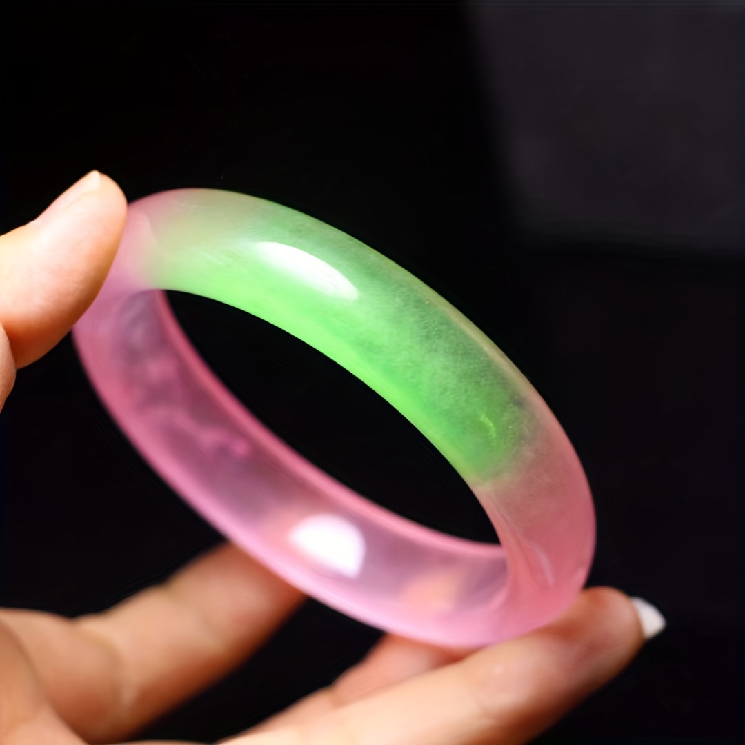 Women's Peach-Colored High Ice Quartzite Bangle, Gift Essential