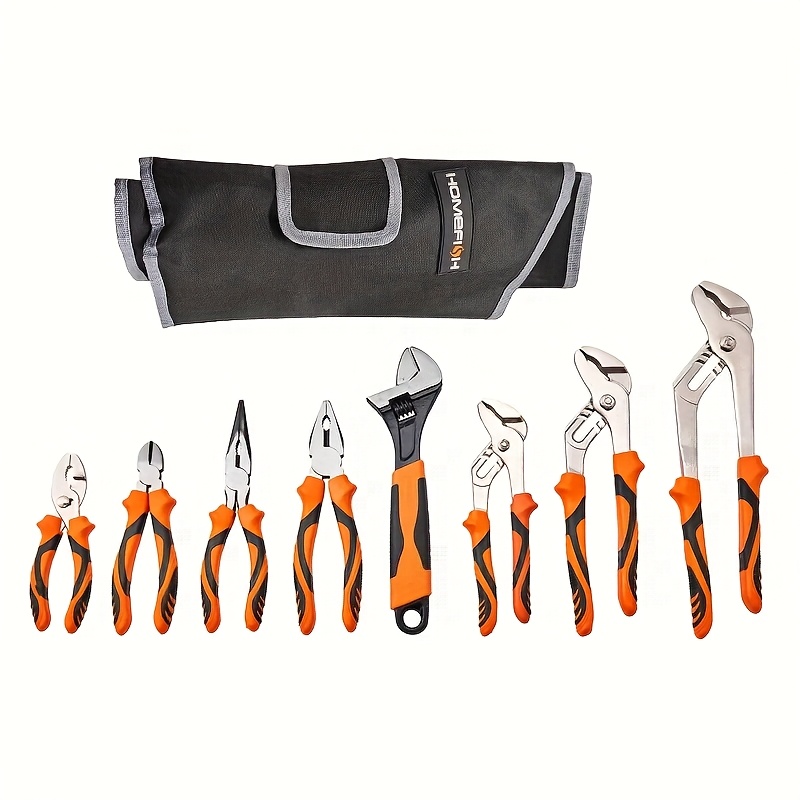Temu – TEMU 8pcs Pliers Set, Homefish, 12″/10″/8″ Joint Pliers, 8″ Pliers, 6″ Slip Joint Pliers, 8″ Long Nose Pliers, 6″ Diagonal Cutter, 10″ Adjustable