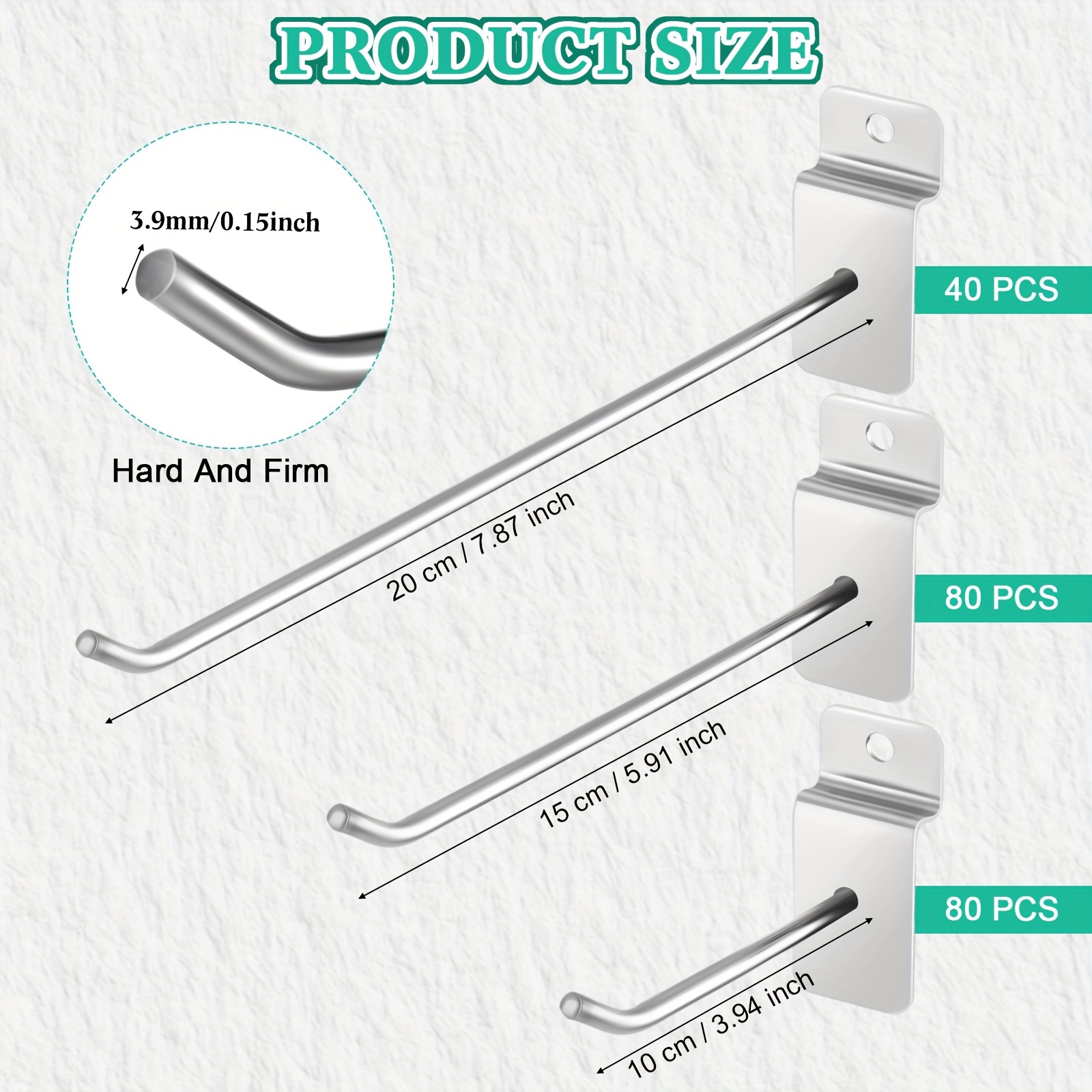 200 Pcs Hooks Accessories Hooks Heavy Duty Metal Slat Wall Hanging  Hooks Silver Commercial Peg For Garage Re