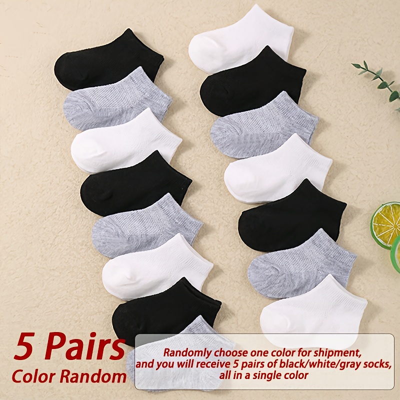 E-shop 5er-Packung Farblich Sortierte Baby Unisex Bootssocken, Lauflernsocken für Kleinkinder, Kurze Socken für Babys