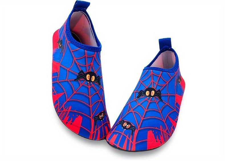 Spider Boy Beach Shoes Red Wading Shoes Lightweight Water Shoes Beach Swimming Girls Water Shoes Swimming Surfing Summer Youngsters's Cartoon Cute Three Spider Webs