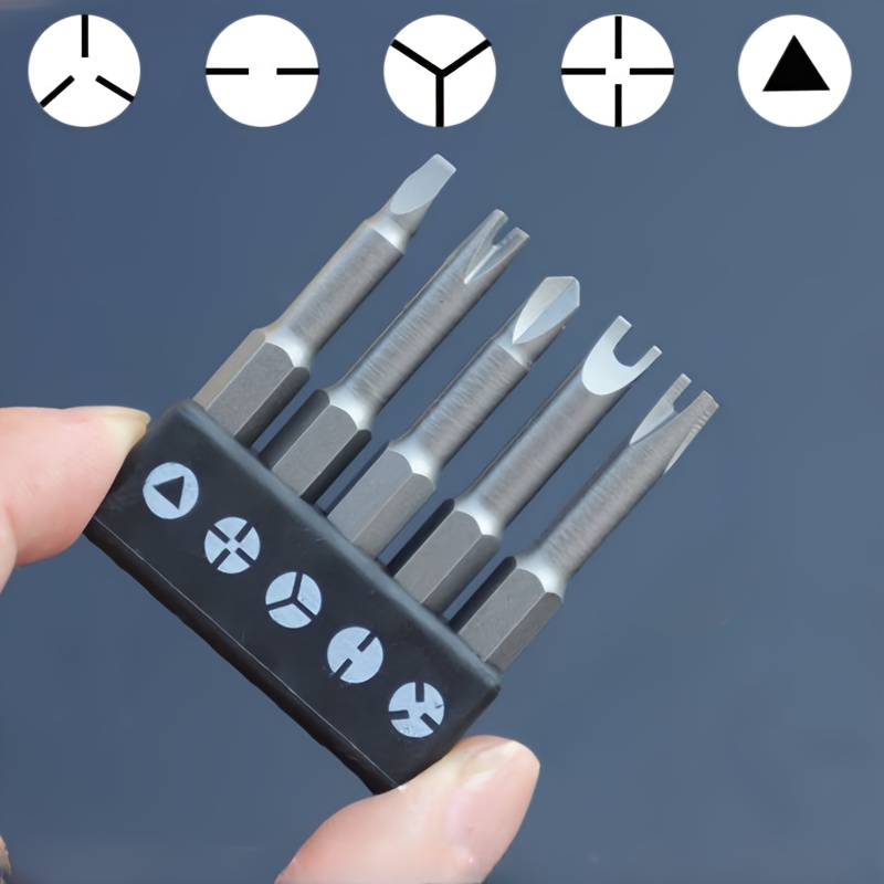 

5pcs Precision Screwdriver Bit Set - U, Y & Shapes For Appliance Repair - Cr- With Compact Storage Case