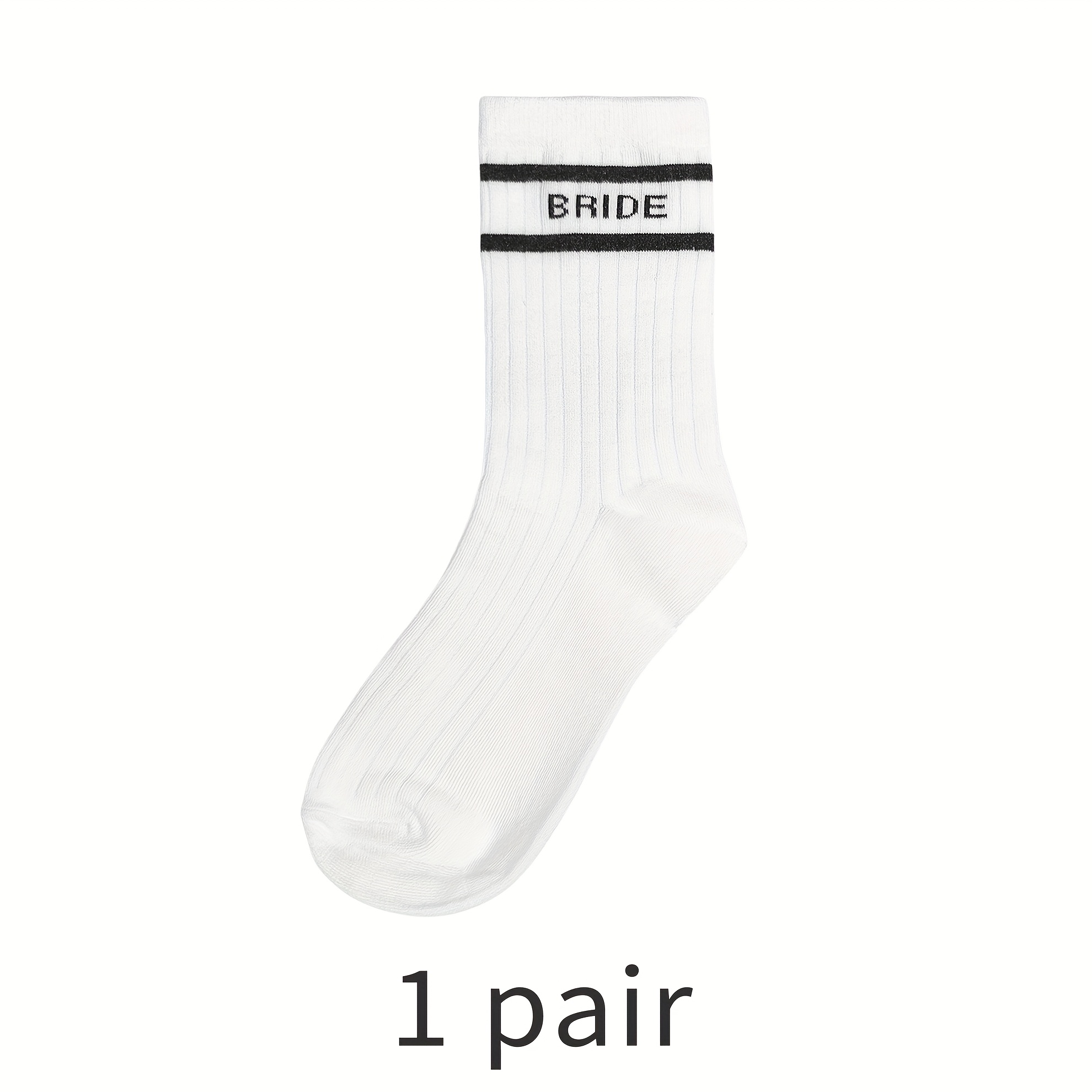 Image of Bride Socks, Soft Ankle Socks, Photo Props Gifts For Bride-to-be Bridesmaid Maid Of Honor, Perfect For Engagement Bachelorette Party Wedding Day Bridal Shower & Honeymoon Travel Trips