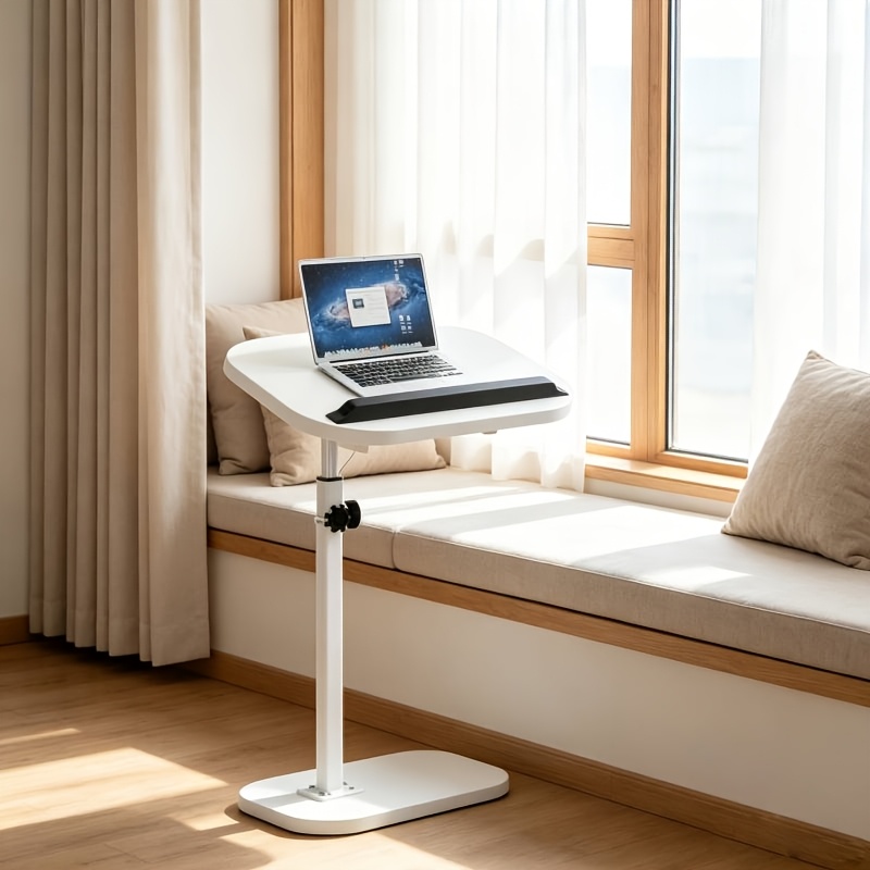 TEMU Laptop Desks, Computer , Modern Stylec-shaped Office Side Table With Height Adjustment, 360° Rotating Computer Workstation, Made From Durable